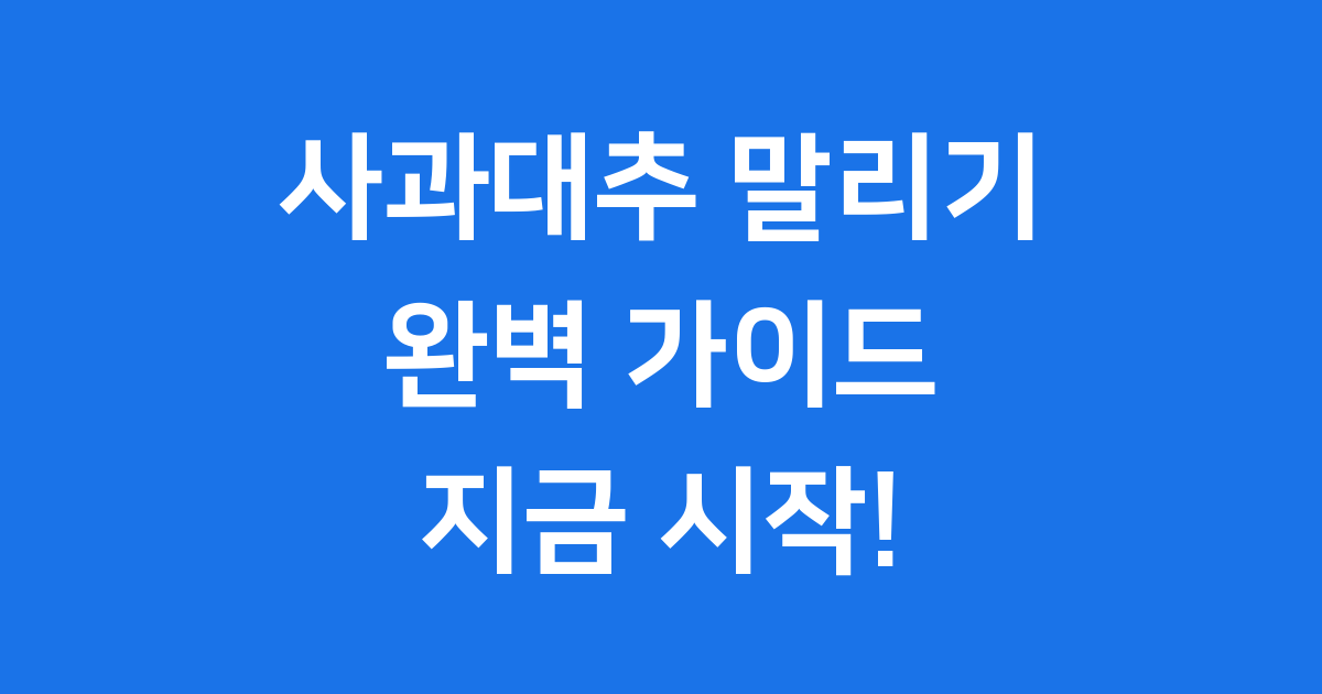 사과대추 말리기