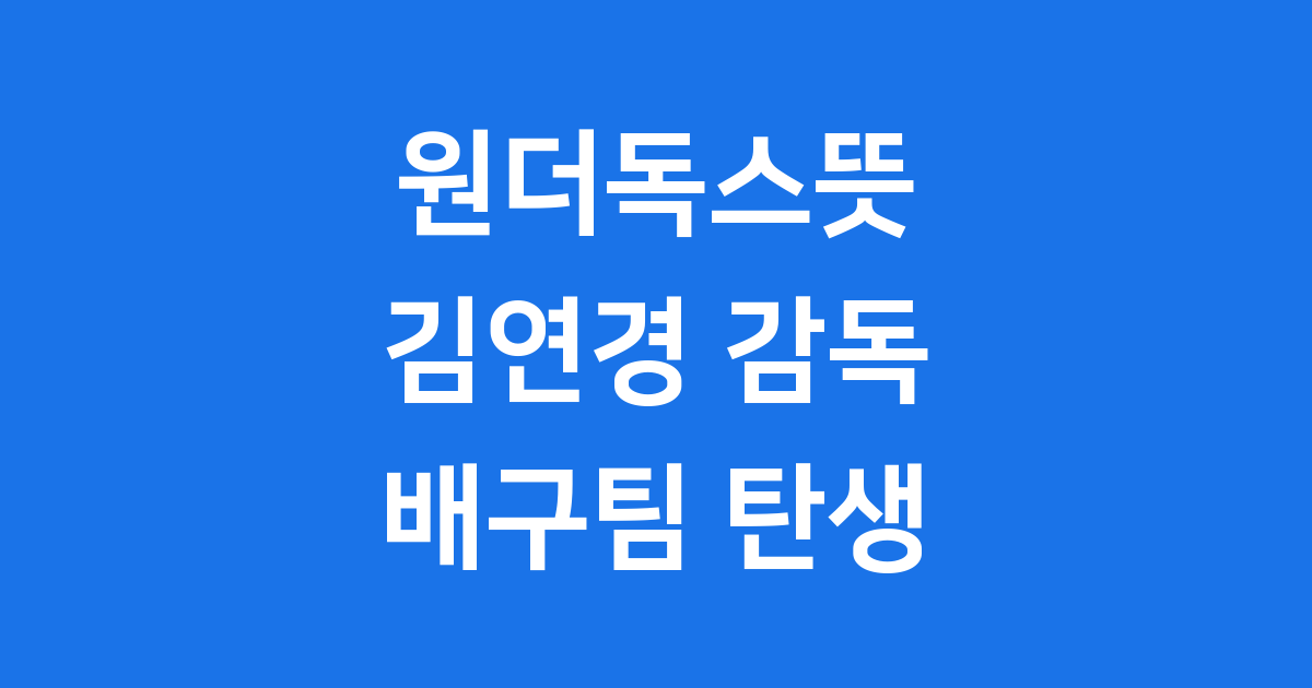 원더독스뜻 김연경 신인감독 배구팀 탄생 이야기