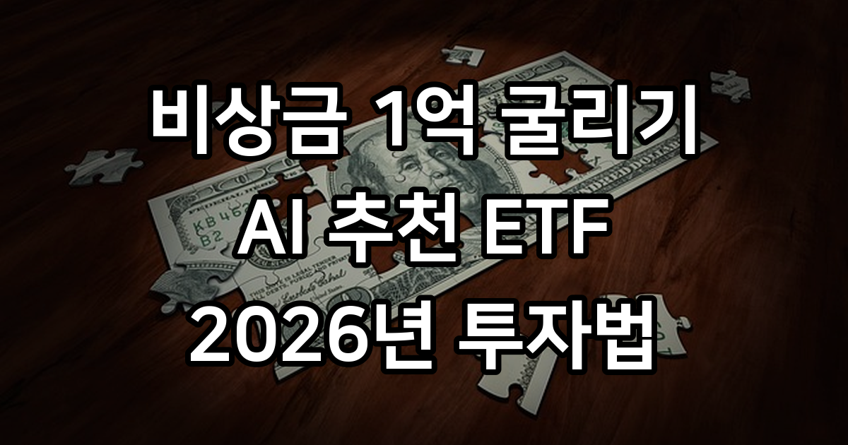 비상금 1억 굴리기 2026년 AI 추천 ETF 투자법