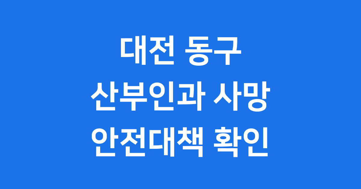 대전 산부인과 사망 사고 안전대책