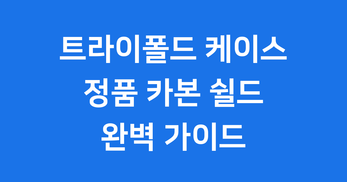 갤럭시 Z 트라이폴드 케이스 완벽 가이드
