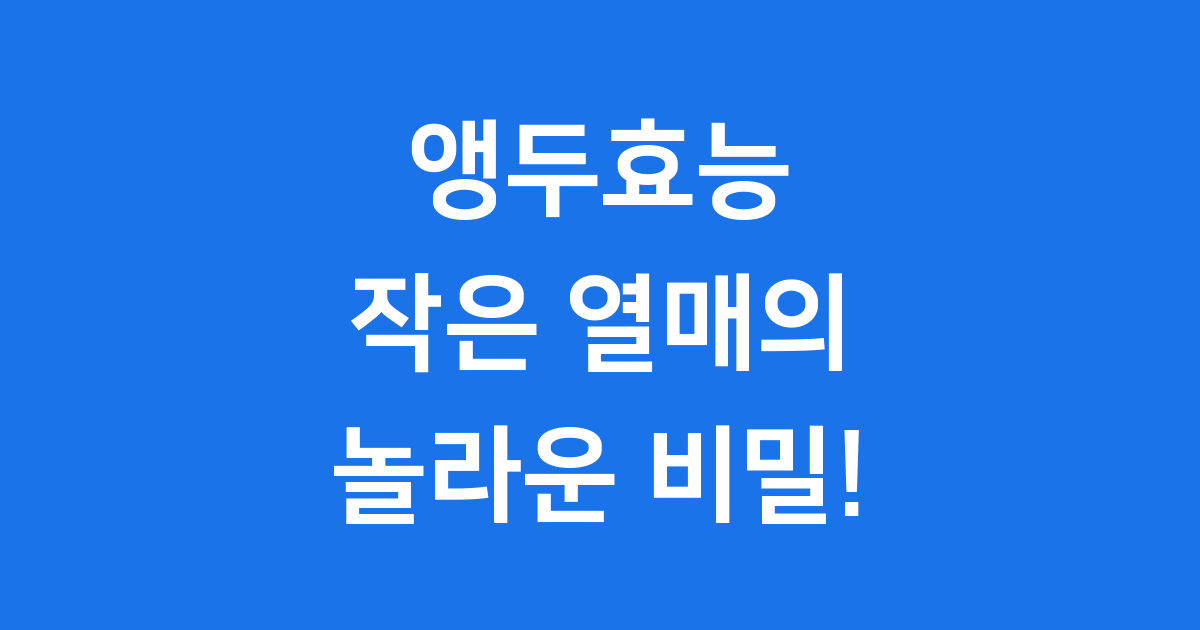 앵두효능 자연의 선물 건강 지킴이
