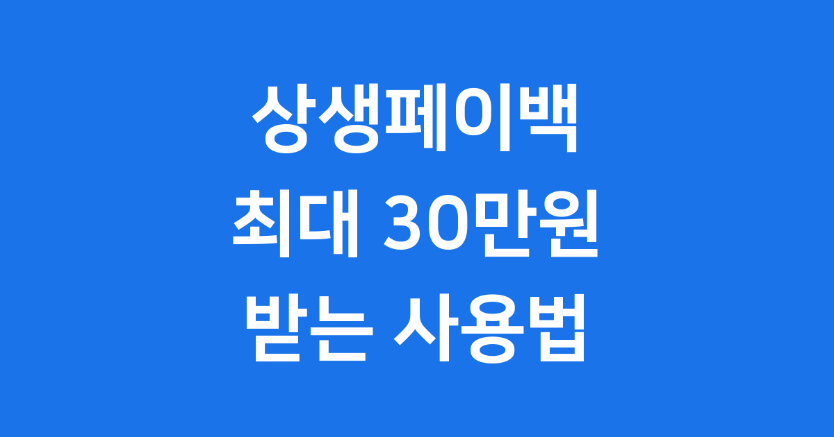 상생페이백 11월 마감 전 꼭 알아야 할 신청 팁