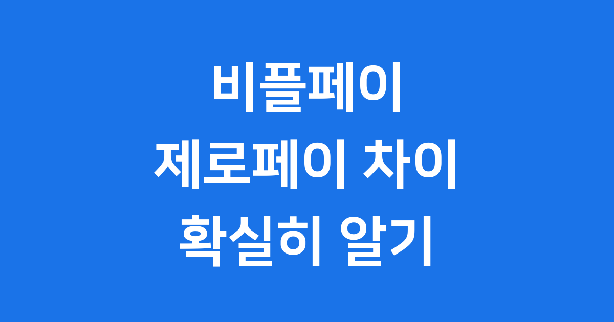 비플페이 제로페이 차이 사용법 혜택 비교