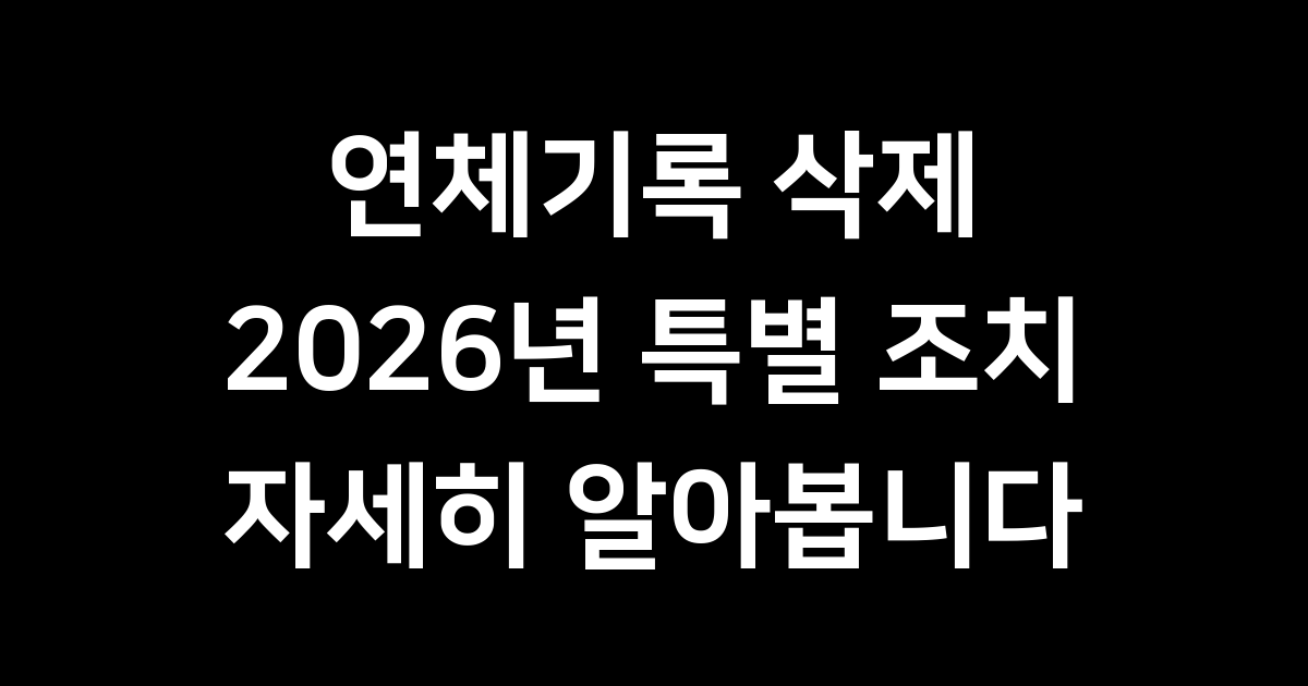 연체기록 삭제 시기