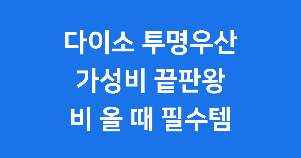 다이소 투명우산 가격 종류 추천 2024년 특징