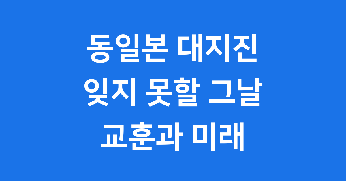 동일본 대지진 현황