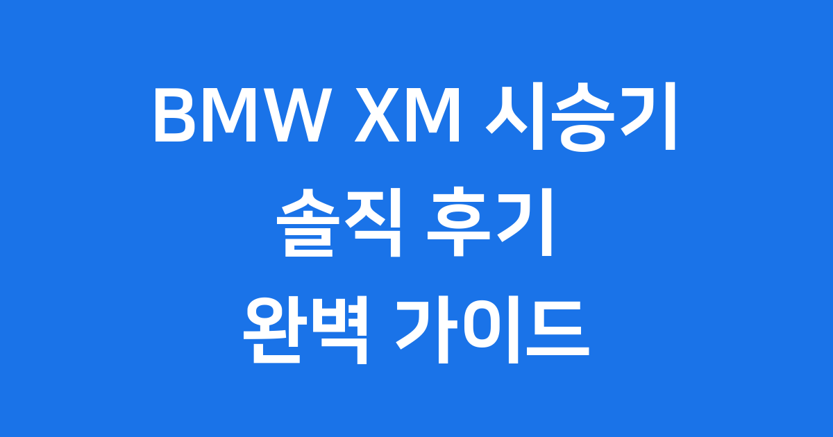 BMW XM 시승기