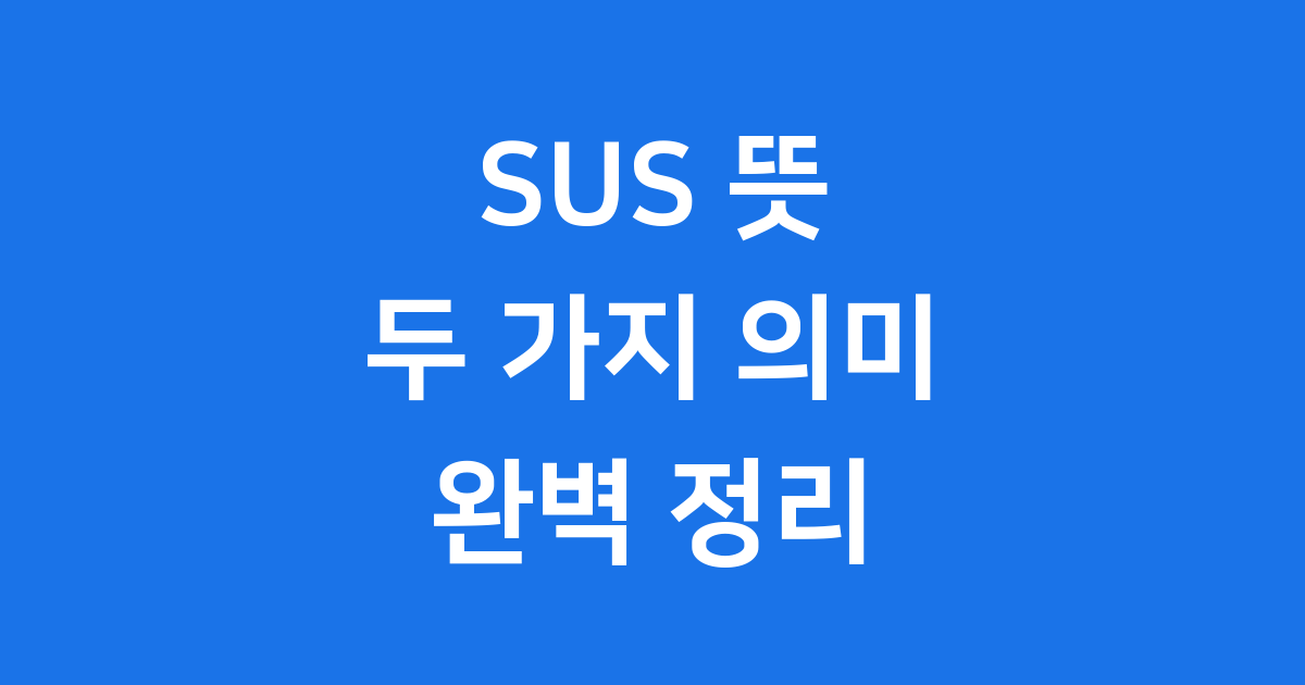 SUS 뜻 무엇인가요? 스테인리스강과 사용성척도 완벽정리