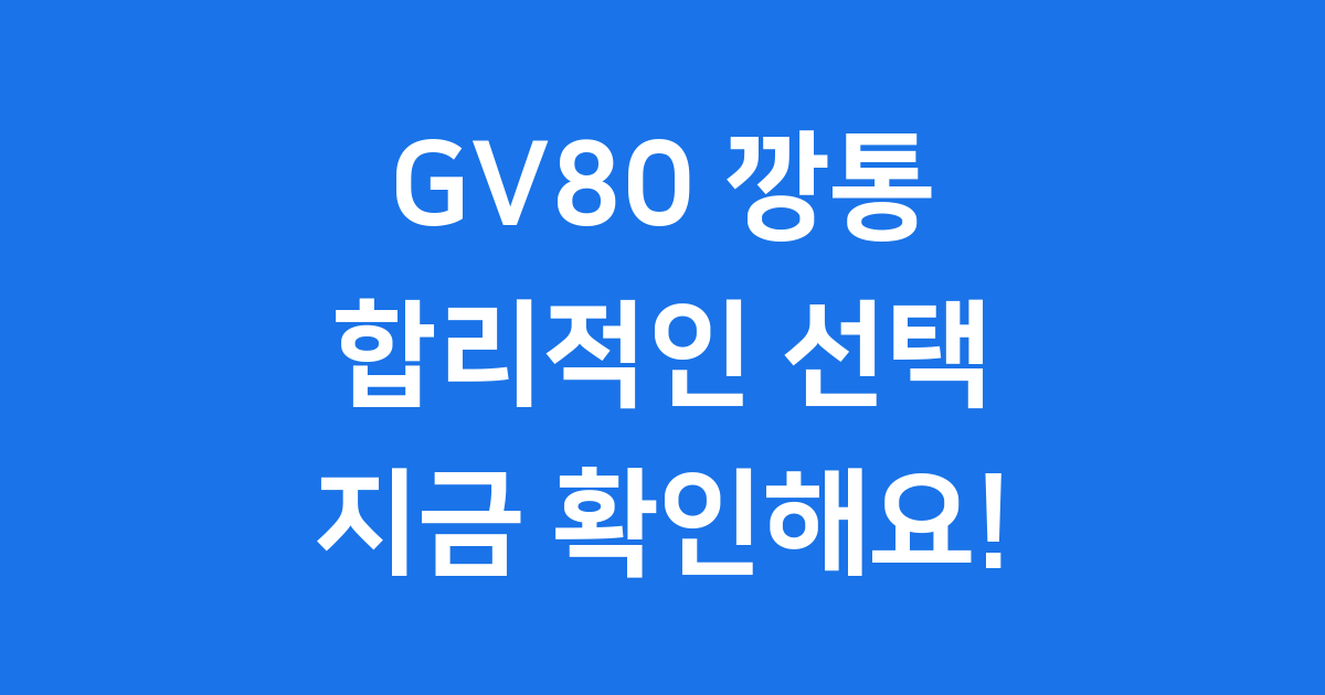 제네시스 GV80 깡통 모델 완전 정복