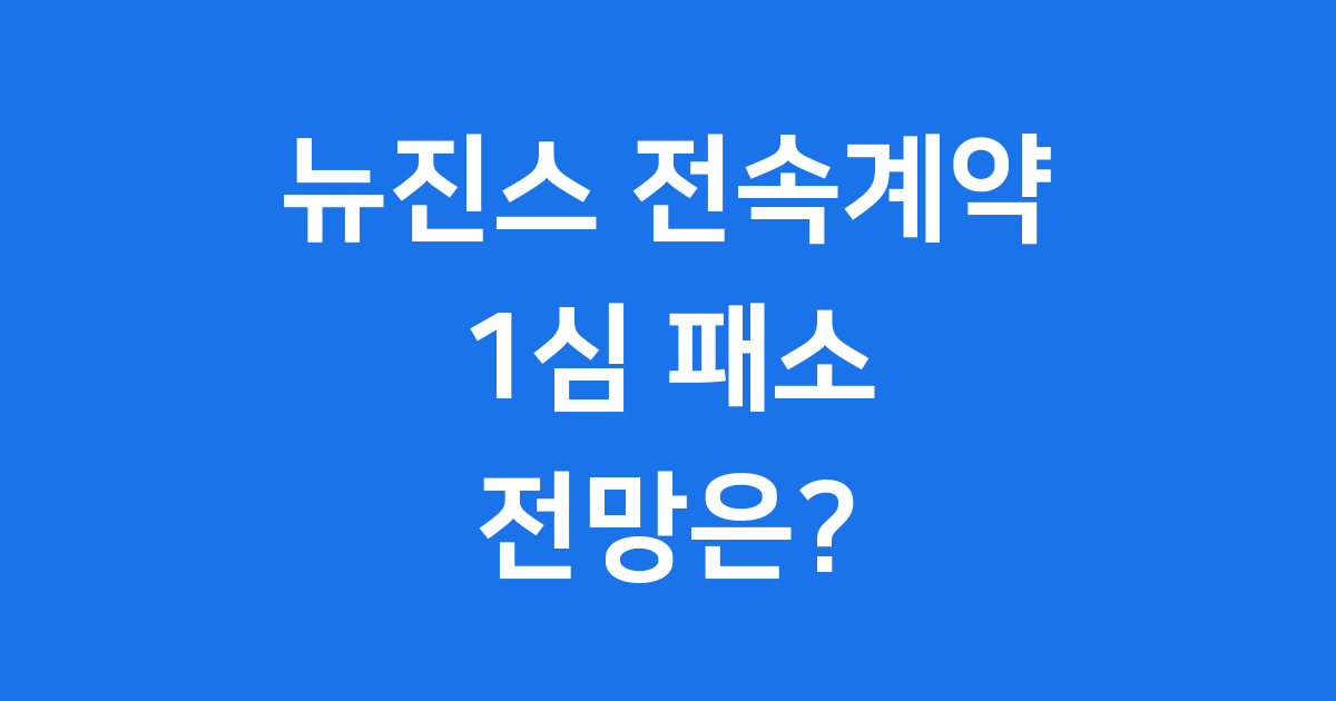 뉴진스 전속계약 1심 패소 배경과 전망