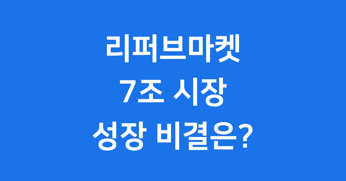 2025년 리퍼브마켓, 왜 이렇게 핫할까요?