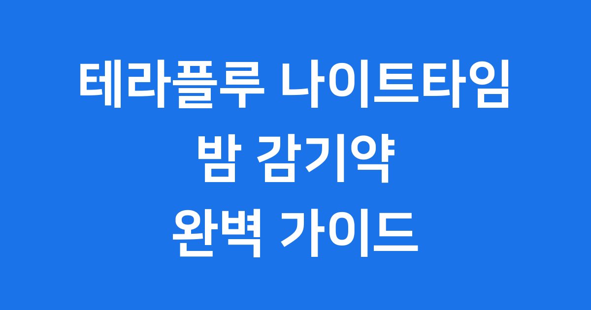 테라플루 나이트타임의 모든 것