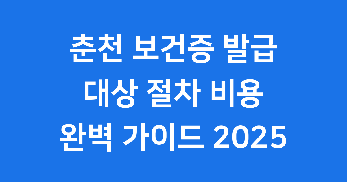 춘천 보건증 발급