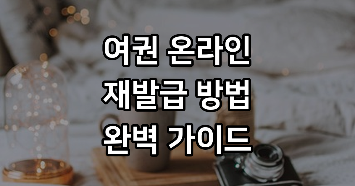 여권 재발급 온라인 신청 방법