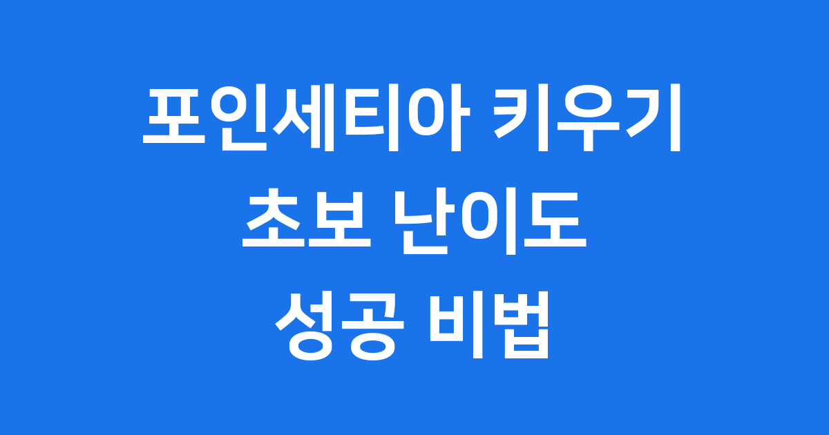 포인세티아 키우기 난이도, 초보자도 할 수 있을까요?