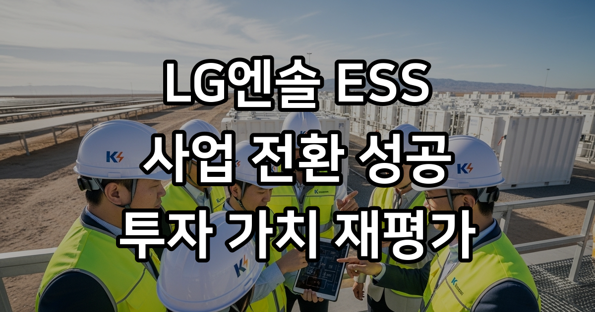 2026년 LG엔솔 역대급 실적 적자 딛고 효자로 우뚝 선 비결
