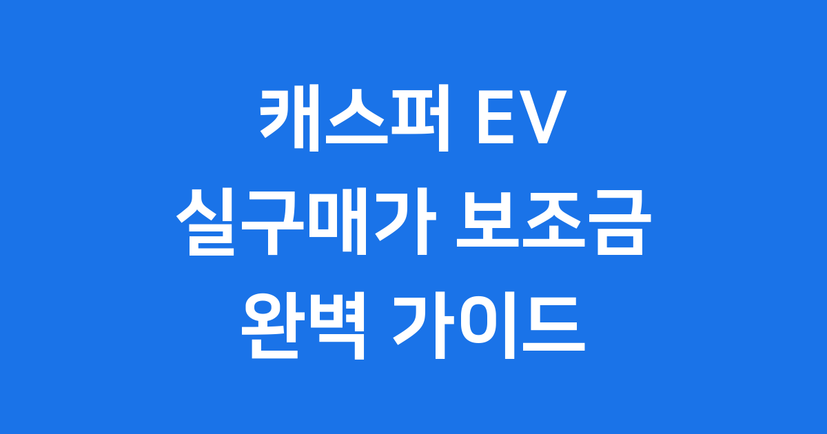 캐스퍼 EV 실구매가