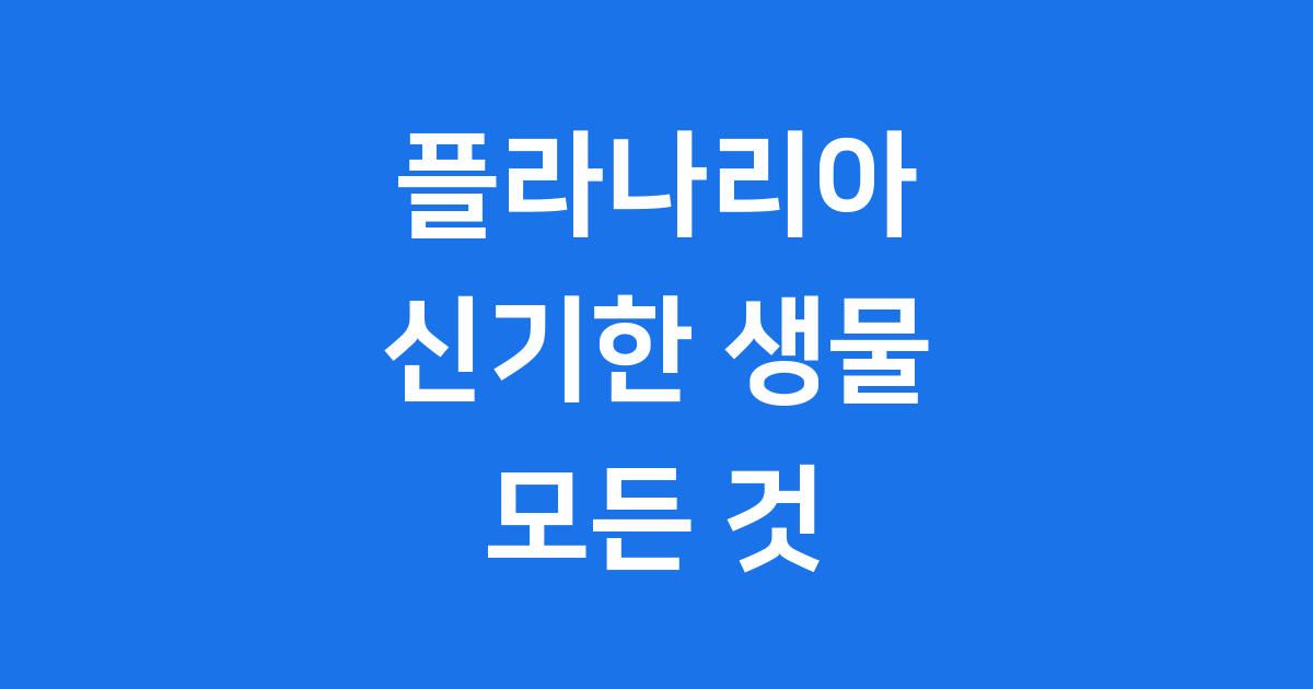 플라나리아 신비로운 재생 능력 생김새 특징
