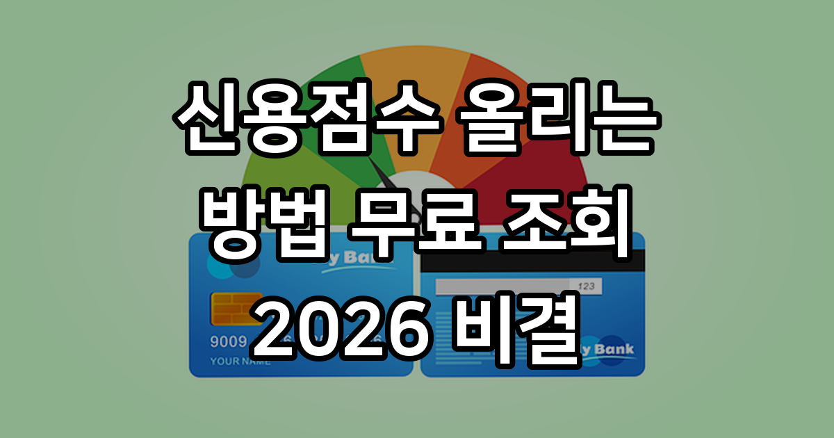 신용점수 올리는 방법과 무료 조회