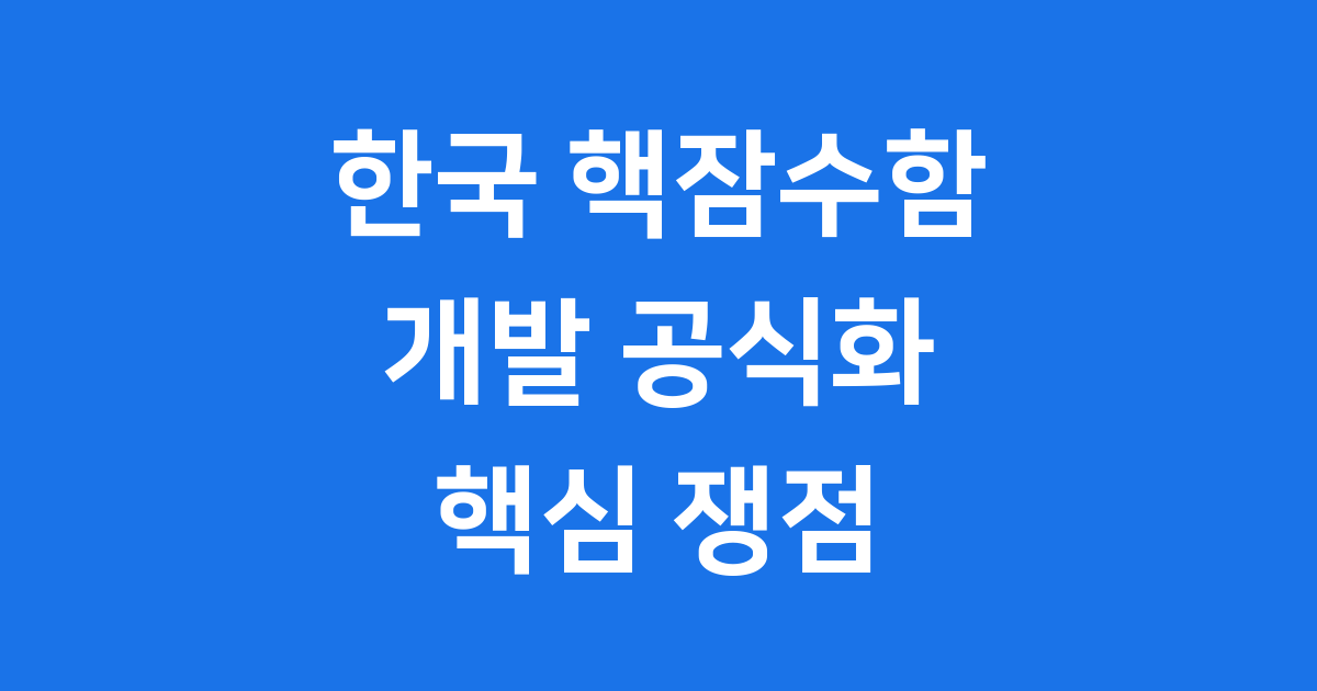 한국 핵추진잠수함 개발 공식화 주요 쟁점