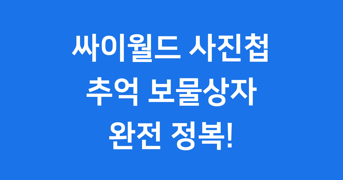 싸이월드 사진첩 추억 보물상자 기능 백업 방법