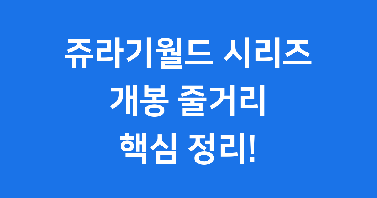 쥬라기월드 시리즈 개봉 등장인물 줄거리 핵심정리