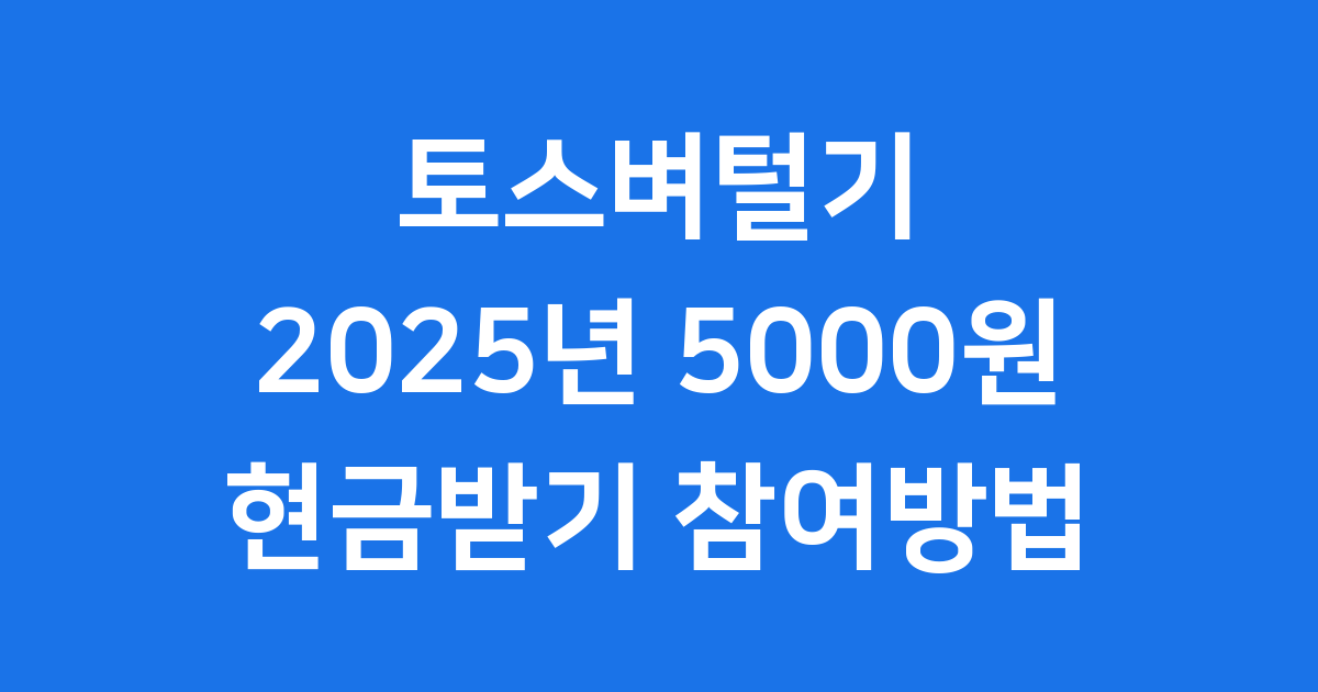 토스벼털기 2025년 5000원 현금받기 참여방법