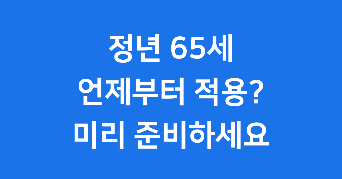 2027년 63세부터 2033년 65세까지 정년 단계별 시행안
