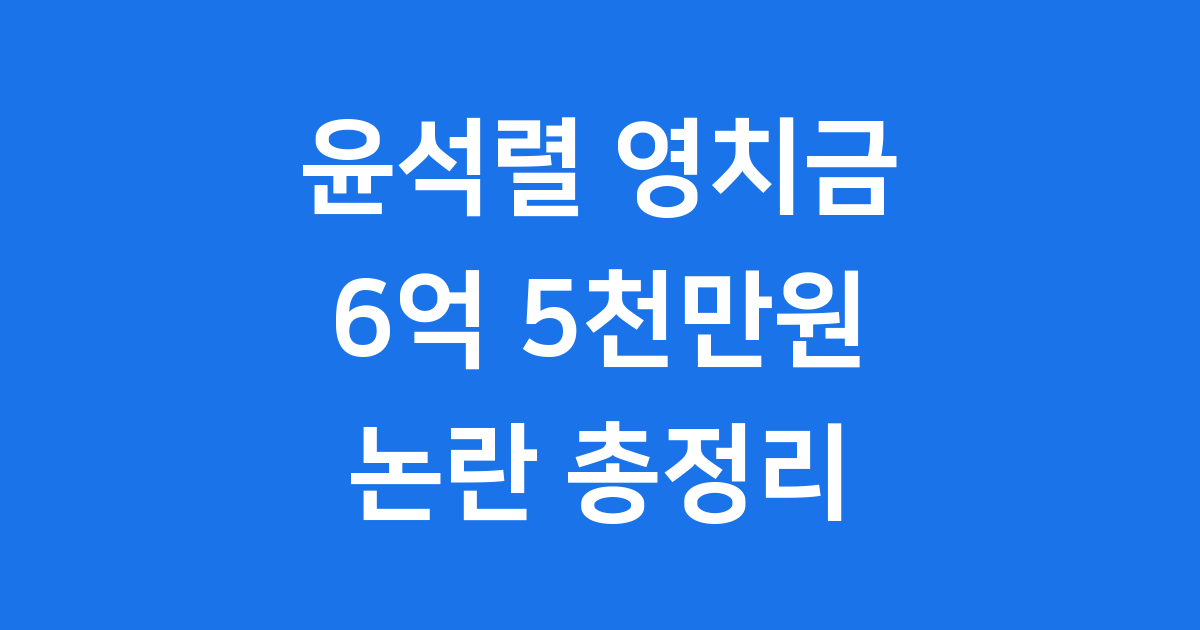 109일간 6억 5천만원? 윤석렬 영치금 논란 총정리
