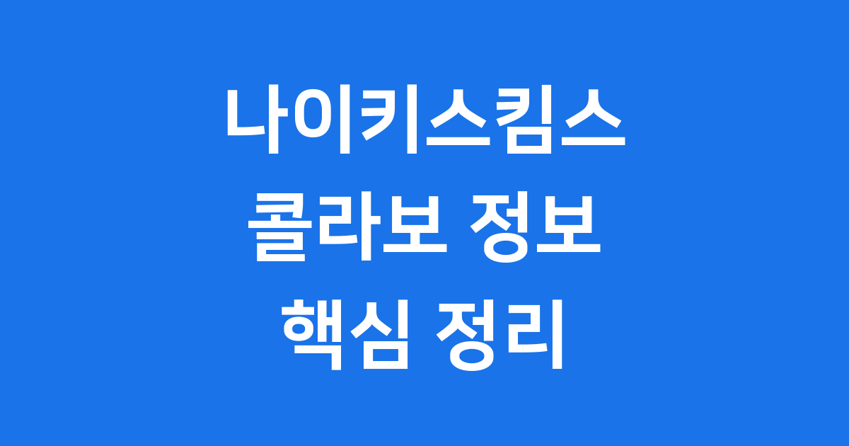 나이키 스킴스 협업 모든 정보