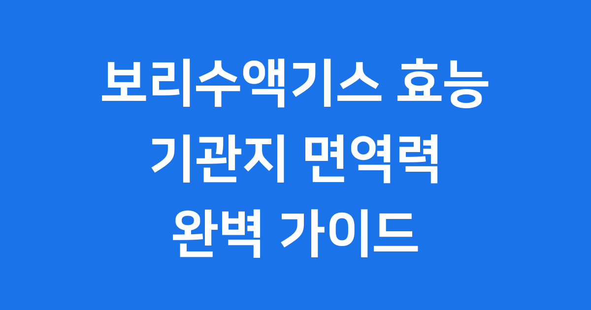 보리수액기스효능 기관지 면역력 피로회복까지 완벽정리