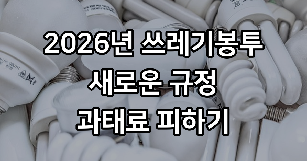 2026년 쓰레기봉투 최신 규정 미리 확인하고 과태료 피하세요