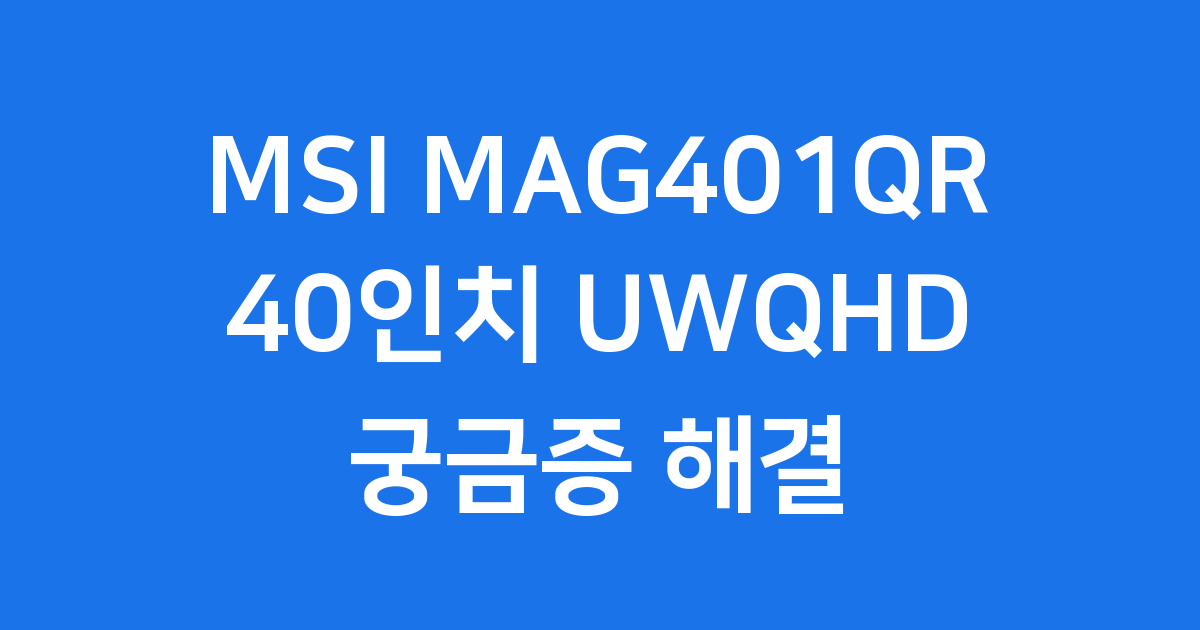 MSI MAG401QR 모니터 40인치 UWQHD 스펙 활용