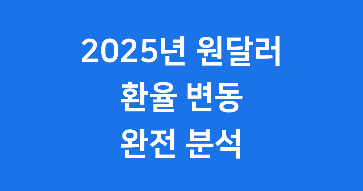 2025년 원달러 환율 변동 분석 전망