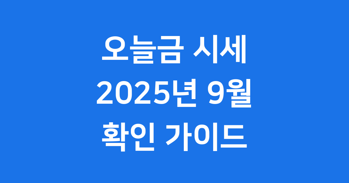 금 시세 2025년 9월 오늘 국제 국내