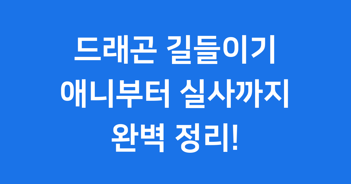 드래곤 길들이기 애니부터 실사까지 완벽정리
