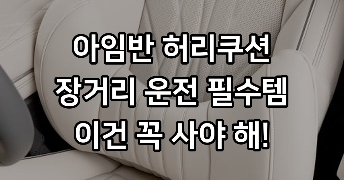 장거리 운전 허리 아픔, 아임반 허리쿠션으로 해결했어요