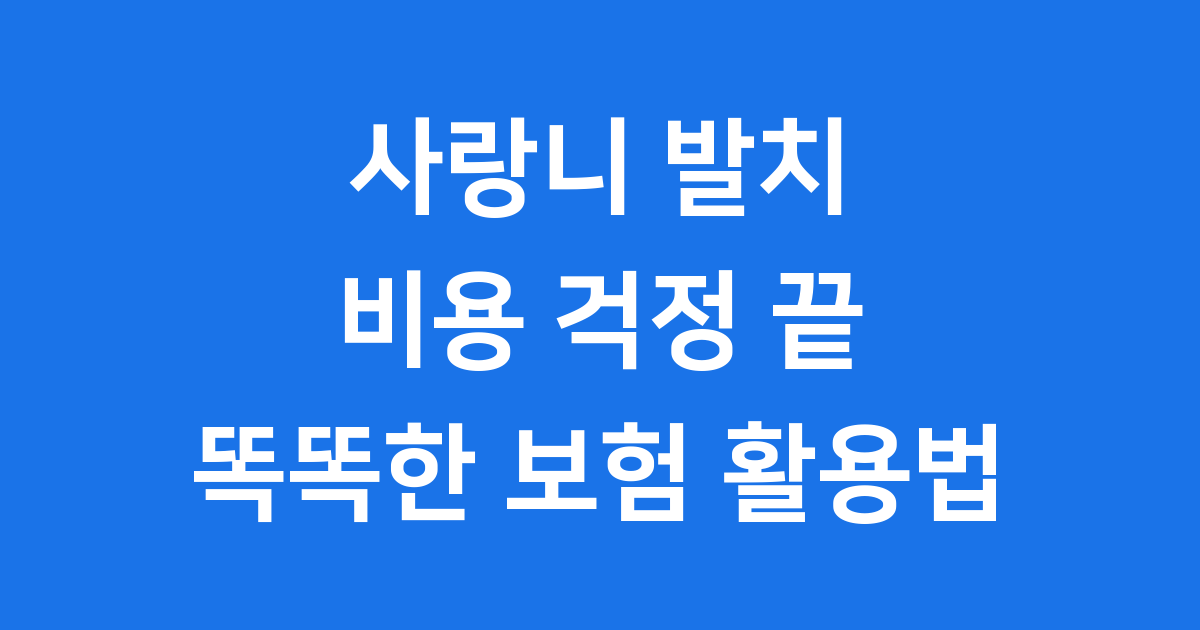 사랑니 발치 비용 2025년 실비보험으로 아끼는 법