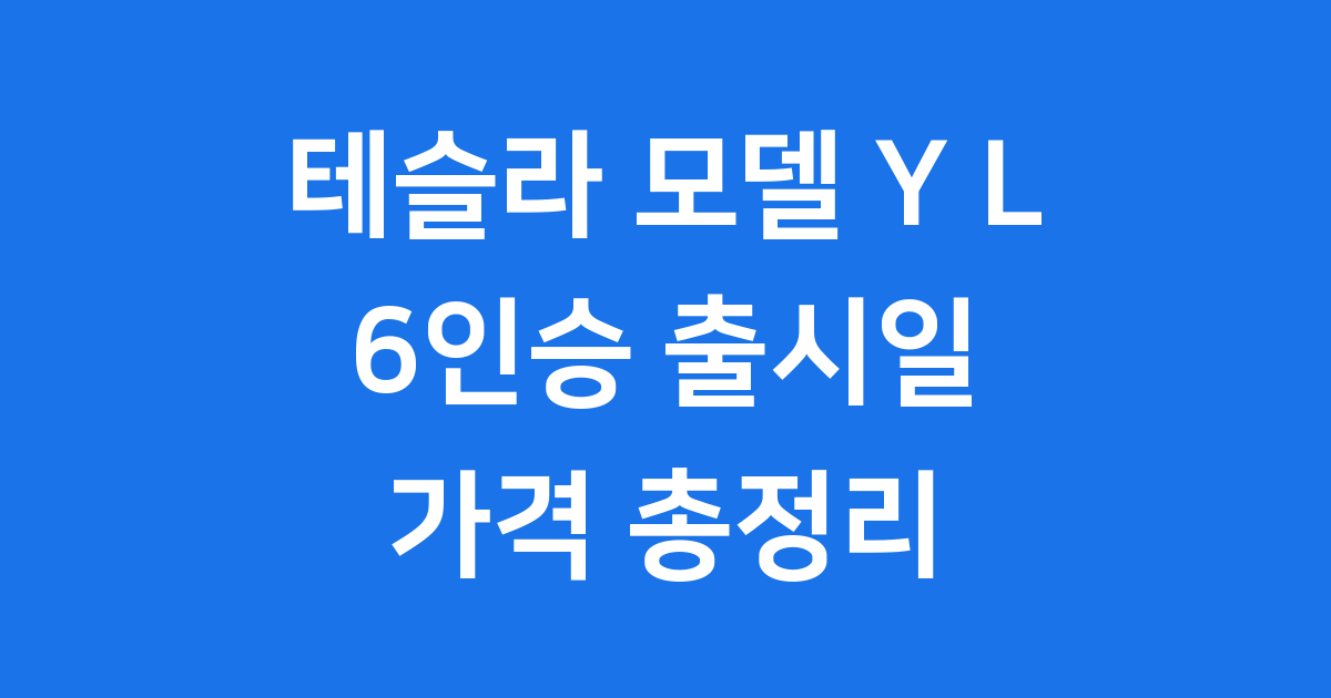 테슬라 모델 Y 6인승 국내 출시 임박