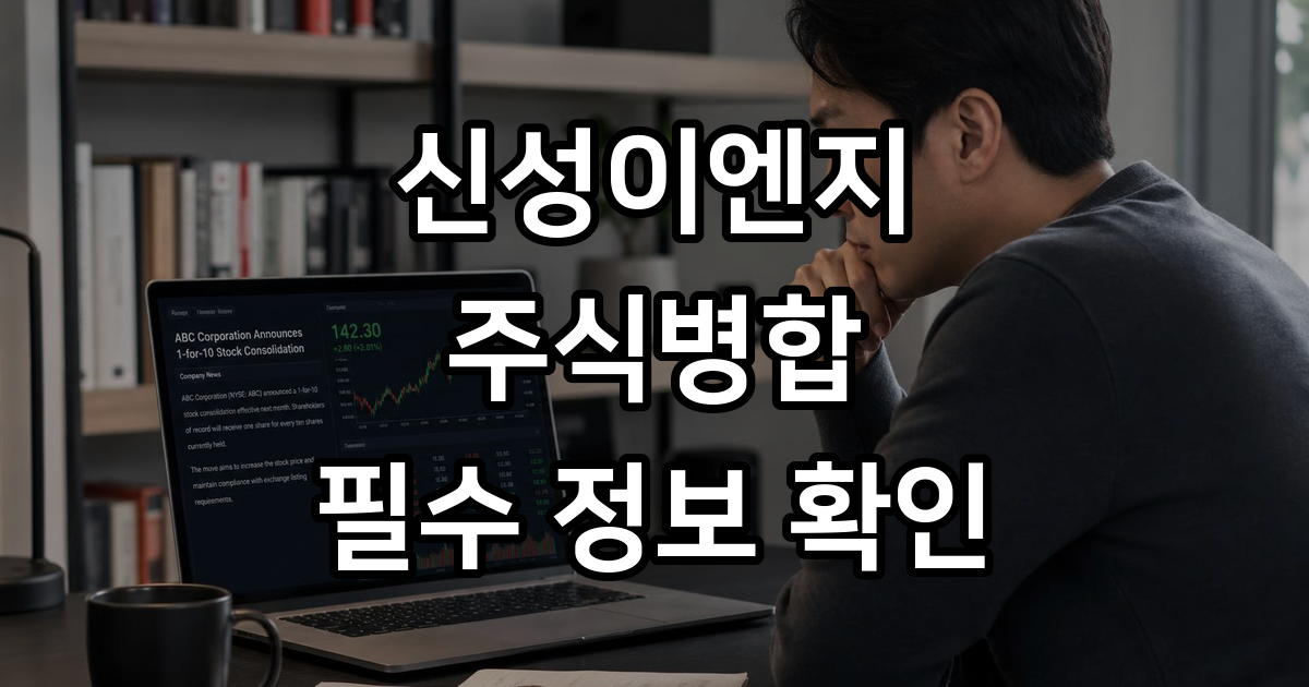 신성이엔지 주식병합 핵심 정리
