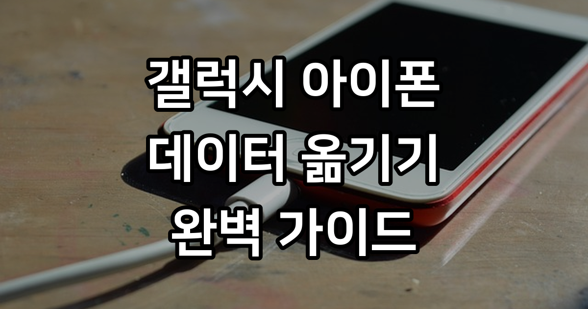 갤럭시 아이폰 데이터 옮기기