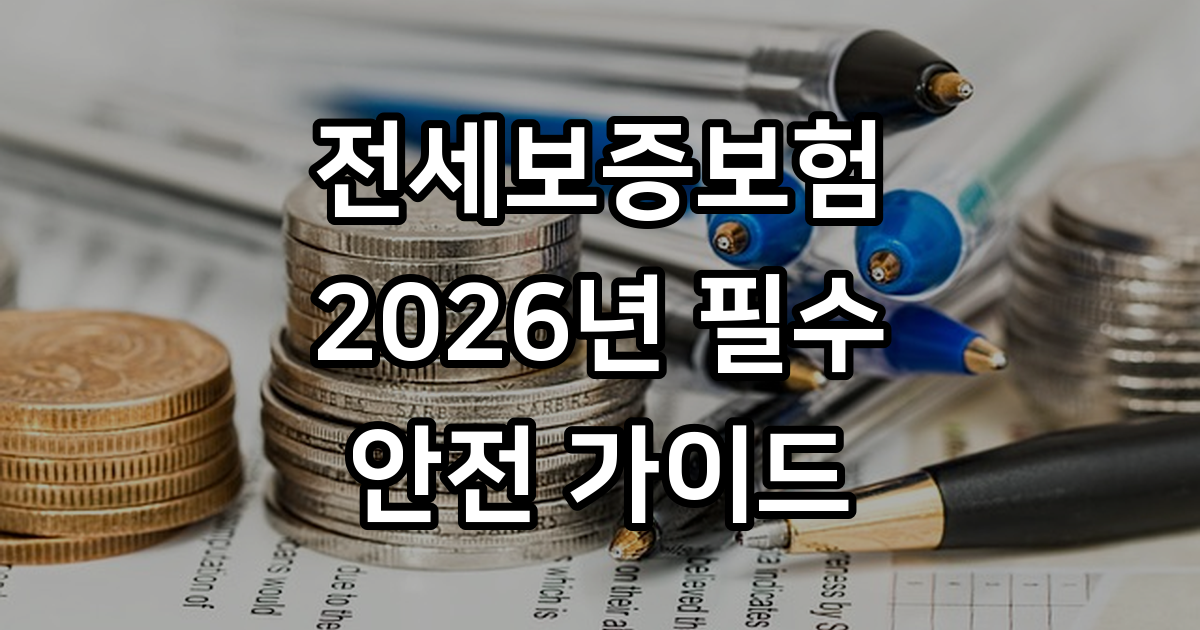 전세보증보험 가입 조건 및 비용