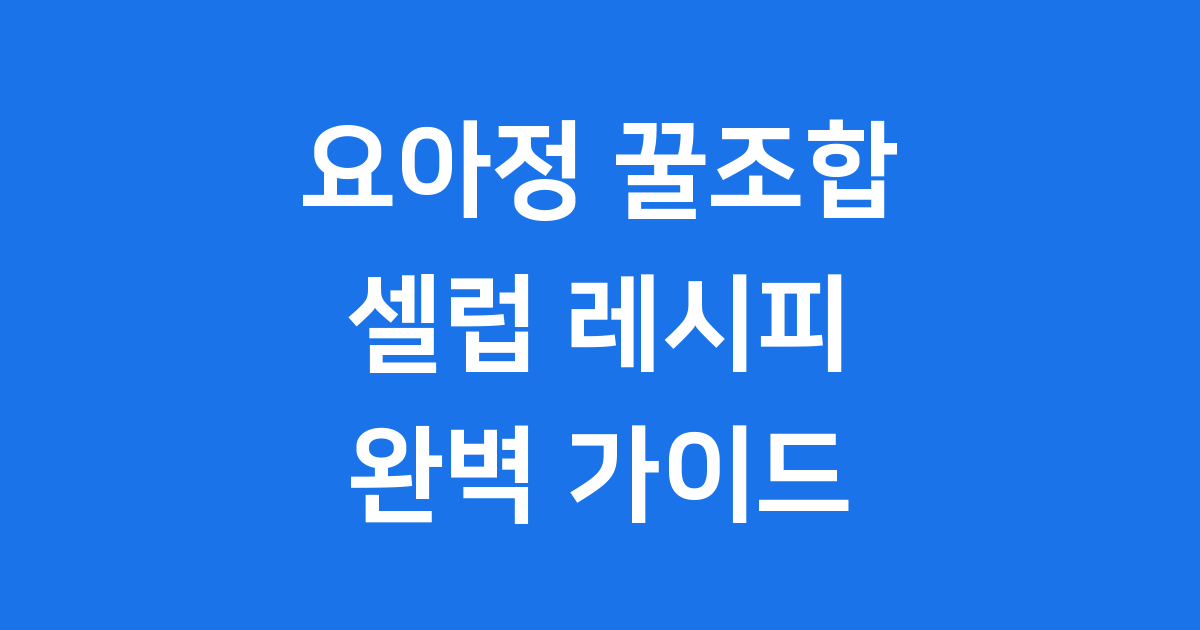요아정 꿀조합
