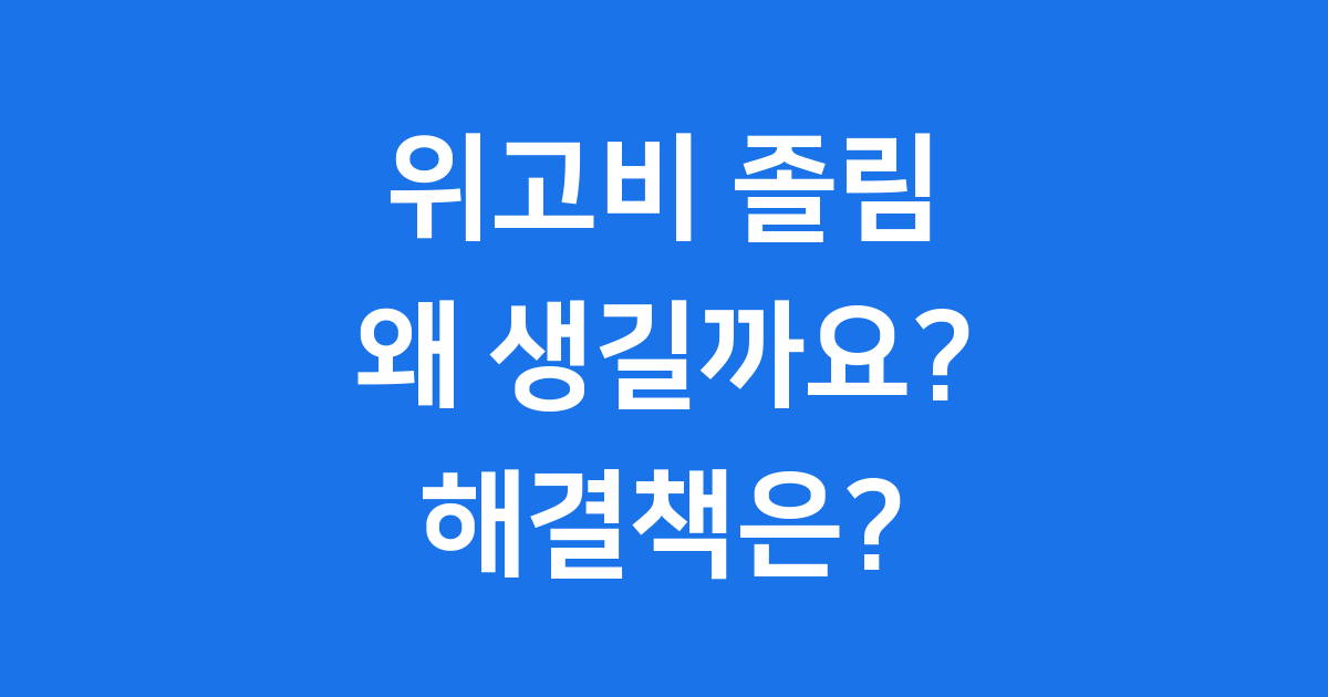 위고비 졸림