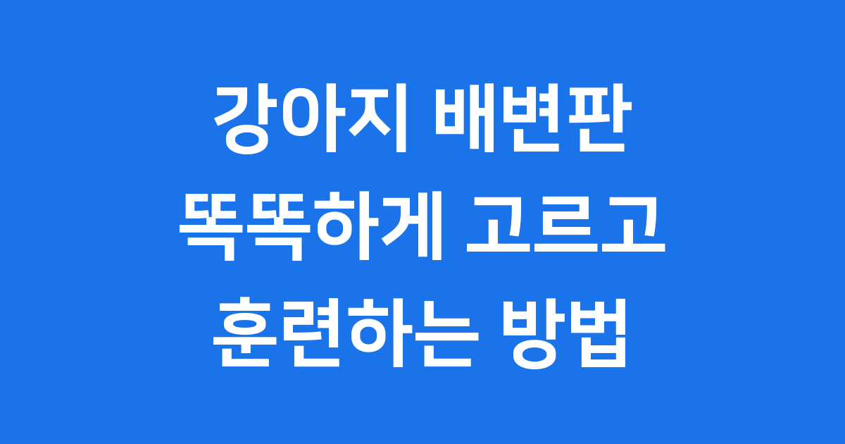 강아지 배변판 똑똑하게 고르고 훈련하는 방법