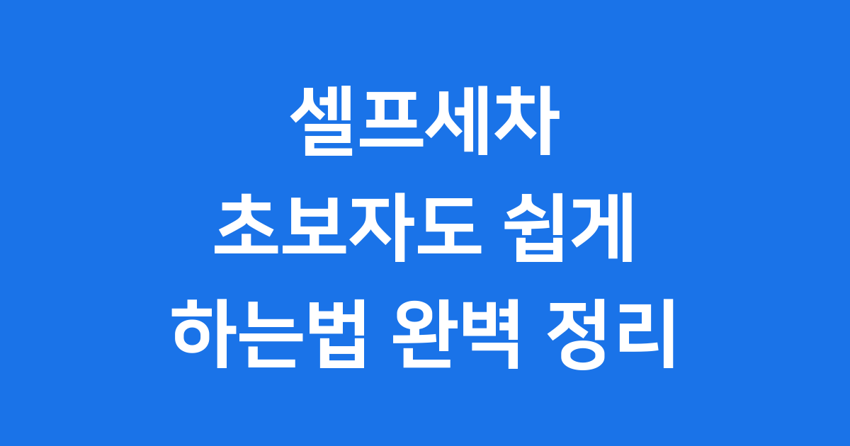 셀프세차 하는법 2025년 순서 준비물