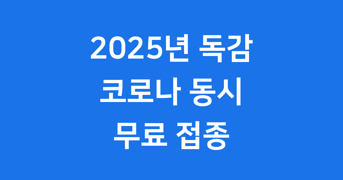 2025년 독감 접종 시기 65세 이상 무료 동시접종