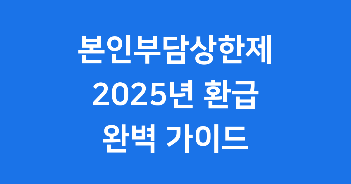 본인부담상한제 환급 2025년 신청방법 기준