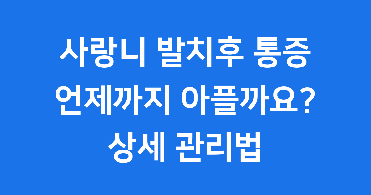 사랑니 발치후 통증 언제까지 아플까요 상세 관리법